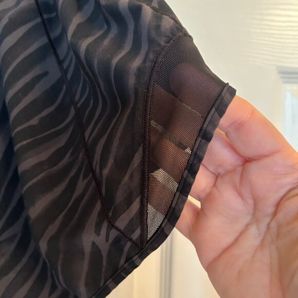 Lululemon Black Striped Hot Shorts - Size 6 (No Size but Measurements) - Picture 3 of 10